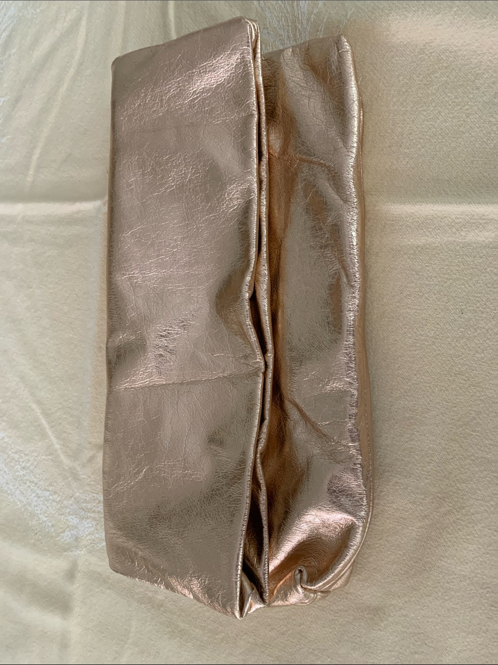 Metallic Rose Gold Clutch Wristlet